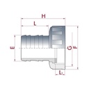 PVC slangefitting med omløbermøtrik 1½" IG x 40 mm-0