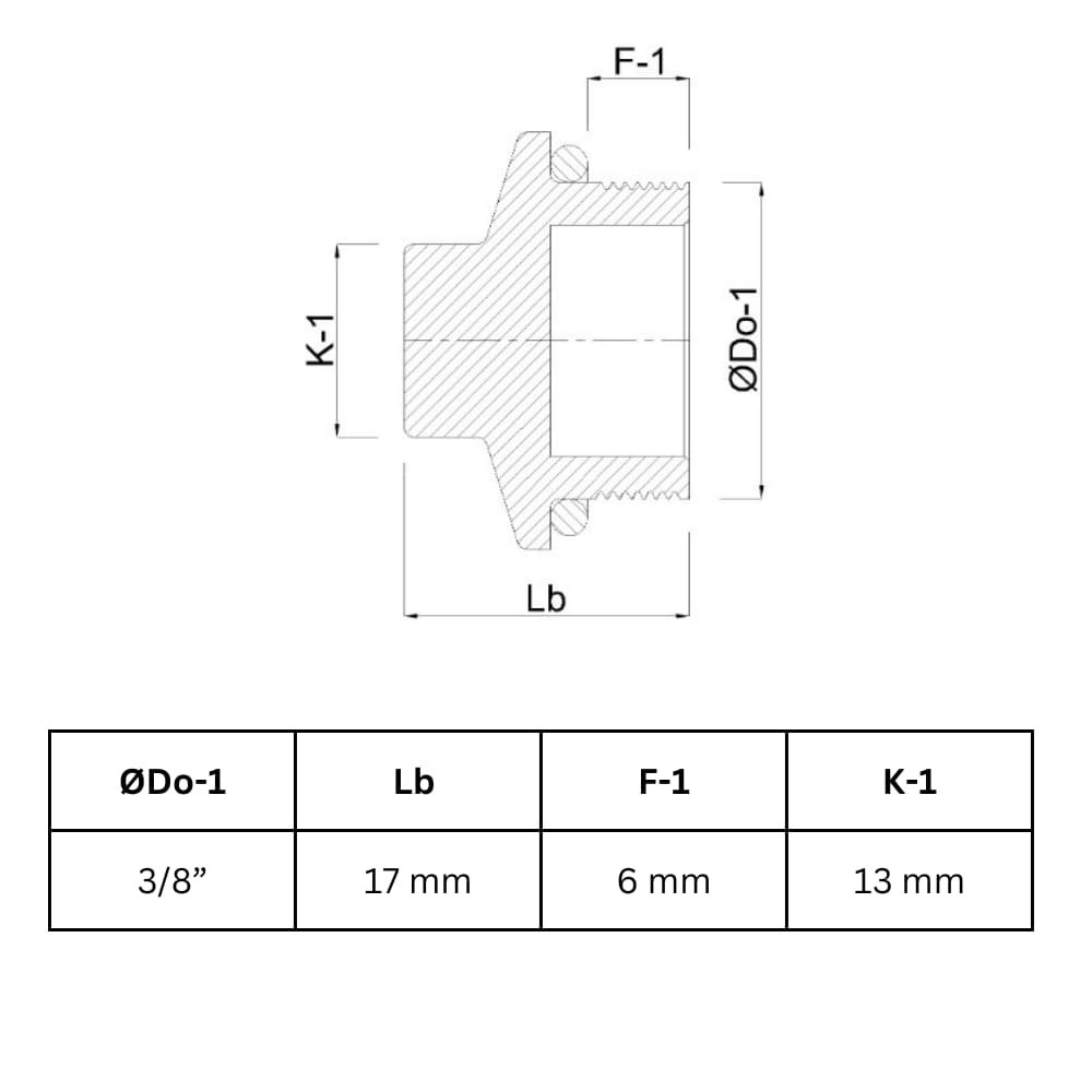 Gevindfitting Messing Prop 3/8" AG-0