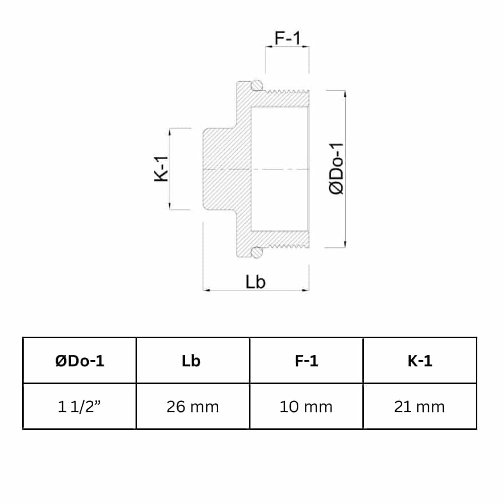 Gevindfitting Messing Prop 1 1/2" AG-1