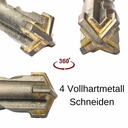 Hammerbor til SDS-PLUS 4-skærer Ø 5,0mm x 110mm længde-1