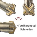 Hammerbor til SDS-PLUS 4-skærer Ø 25,0mm x 450mm længde-1