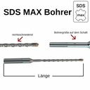 Hammerbor til SDS-MAX 4-skærer Ø 22, 0mm x 370mm længde-0