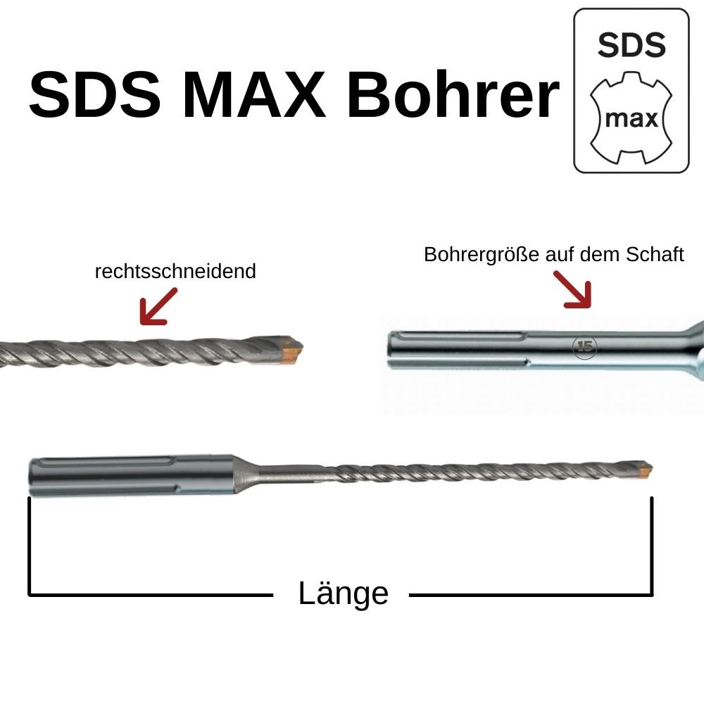 Hammerbor til SDS-MAX 4-skærer Ø 25, 0mm x 520mm længde-0