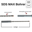 Hammerbor til SDS-MAX 4-skærer Ø 25, 0mm x 520mm længde-0