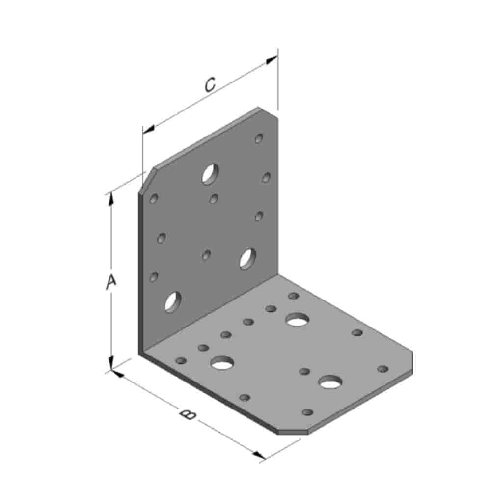 Vinkelbeslag 103 x 103 x 90 x 3 mm uden ribbe-0