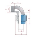 PP PE Rør Fitting 90° Vinkel 20 x 1/2" IG-0