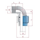 PP PE Rør Fitting 90° Vinkel 40 x 1 1/4" IG-0