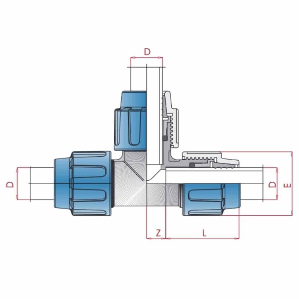 PP PE Pipe Fitting T-Piece 3 Fittings 25 x 25 x 25-0