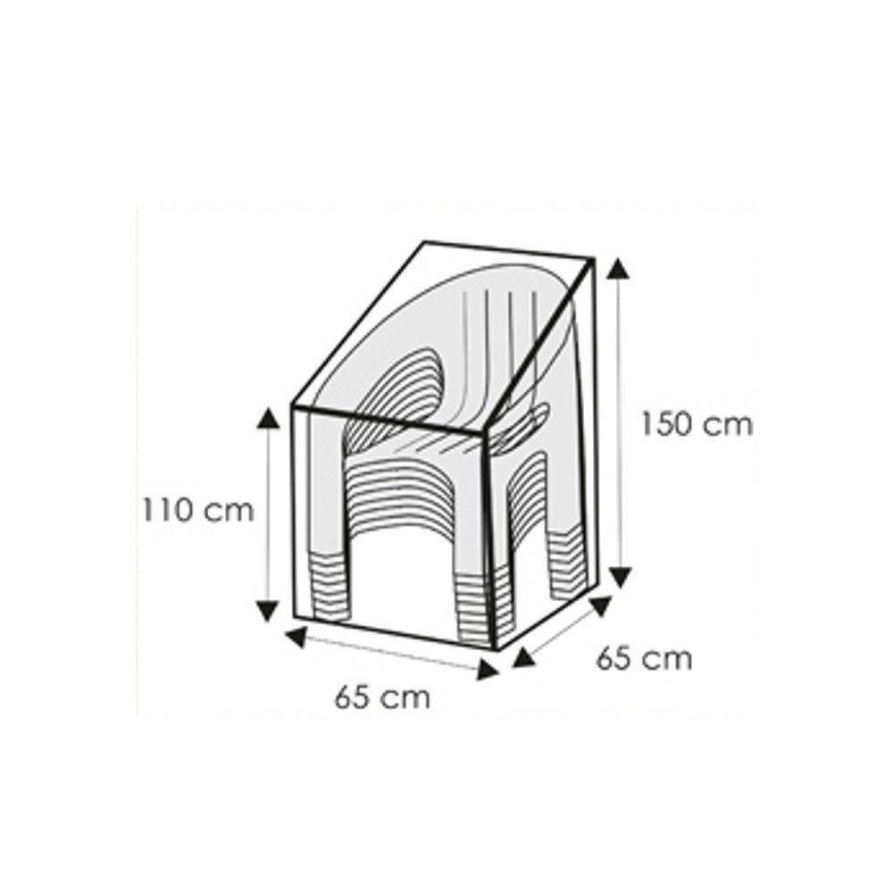 Beskyttelsesdæksel gennemsigtig stabelstol, ca.65x65x110/150-0