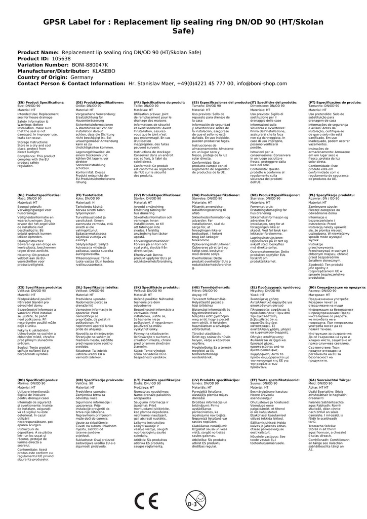 Reservelæbetætning DN/OD 90 (HT/Skolan Safe)-2