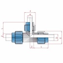 PP PE rørbeslag T-stykke reduceret 40 x 32 x 40-0