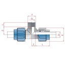 PP PE Rør Fittings T-stykke 20 x 1/2" IG x 20-0