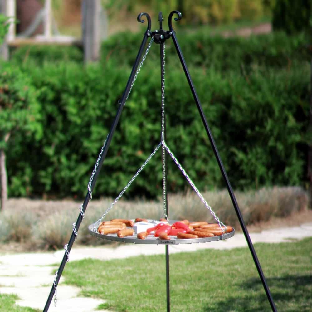 Drejelig grill 180 cm + Grillrist i rustfrit stål 60 cm-0