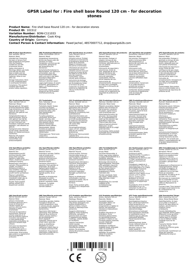 Ildskålsbase Rund 120 cm - til Dekorationssten-1