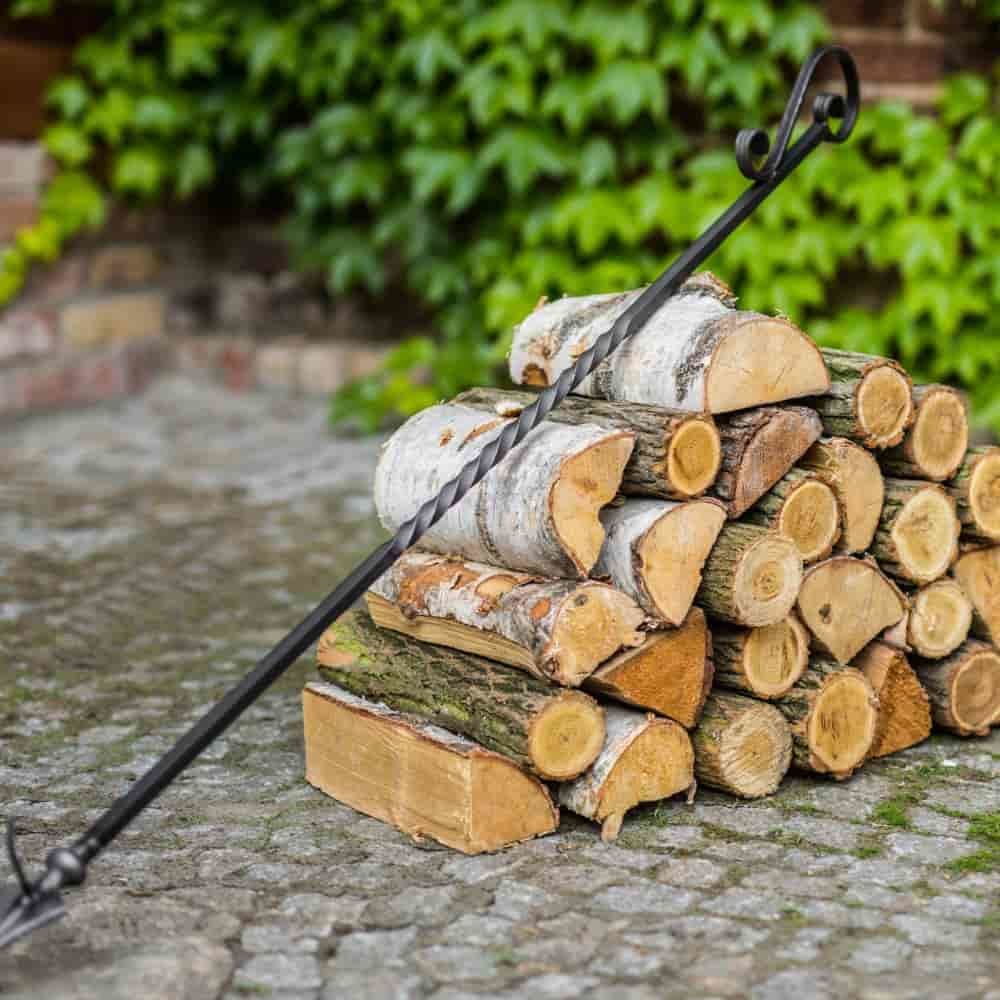 Pokringsstang af naturstål til ildskål og gnistfanger-0