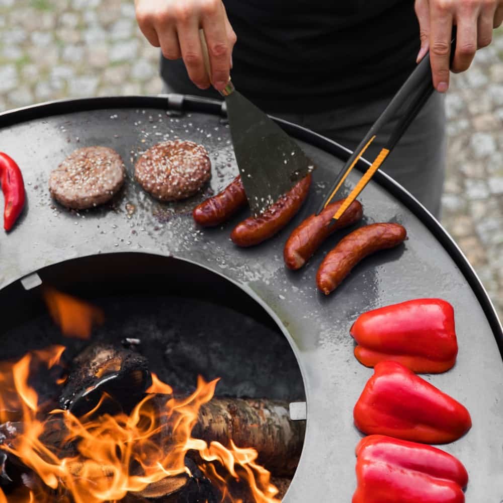 Grillplade af naturligt stål til ildskål 82 cm-1