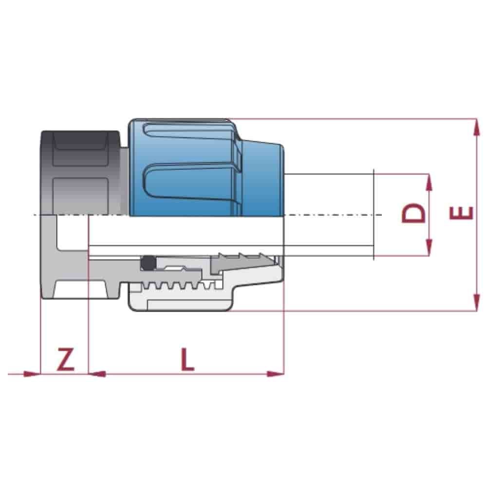 PP PE Rør Fittings Endekappe 25-0