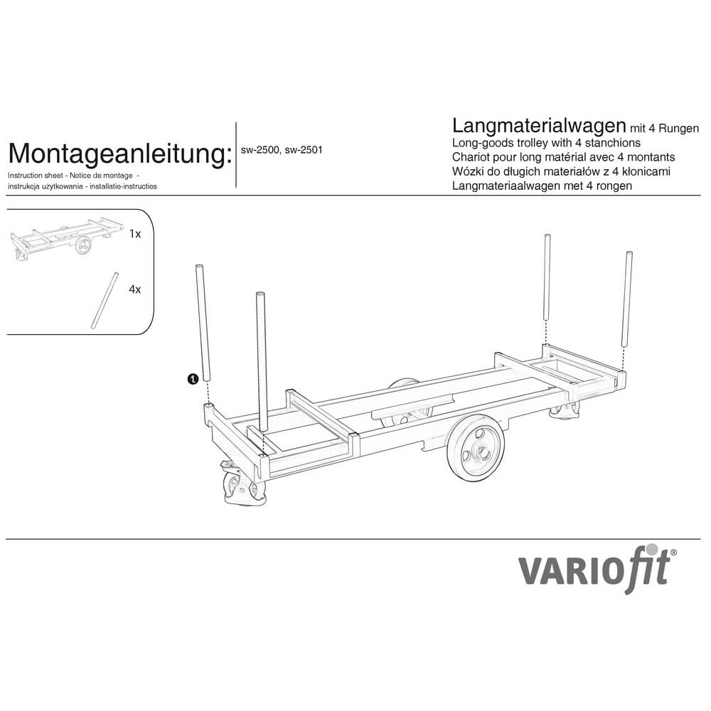 Langmaterialvogn med 4 Stolper (EV)-0