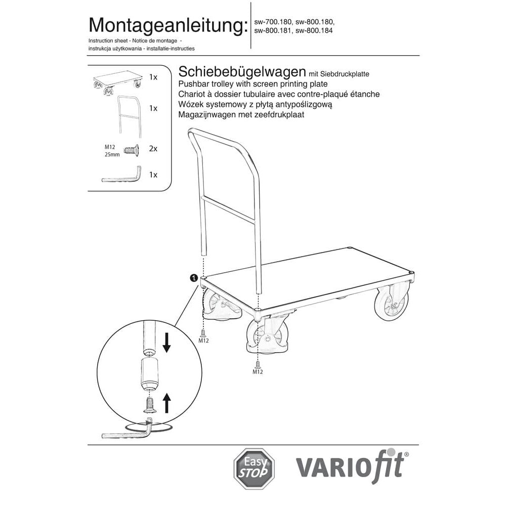 Skubbevogn 1000 kg Typ L + EasySTOP-0