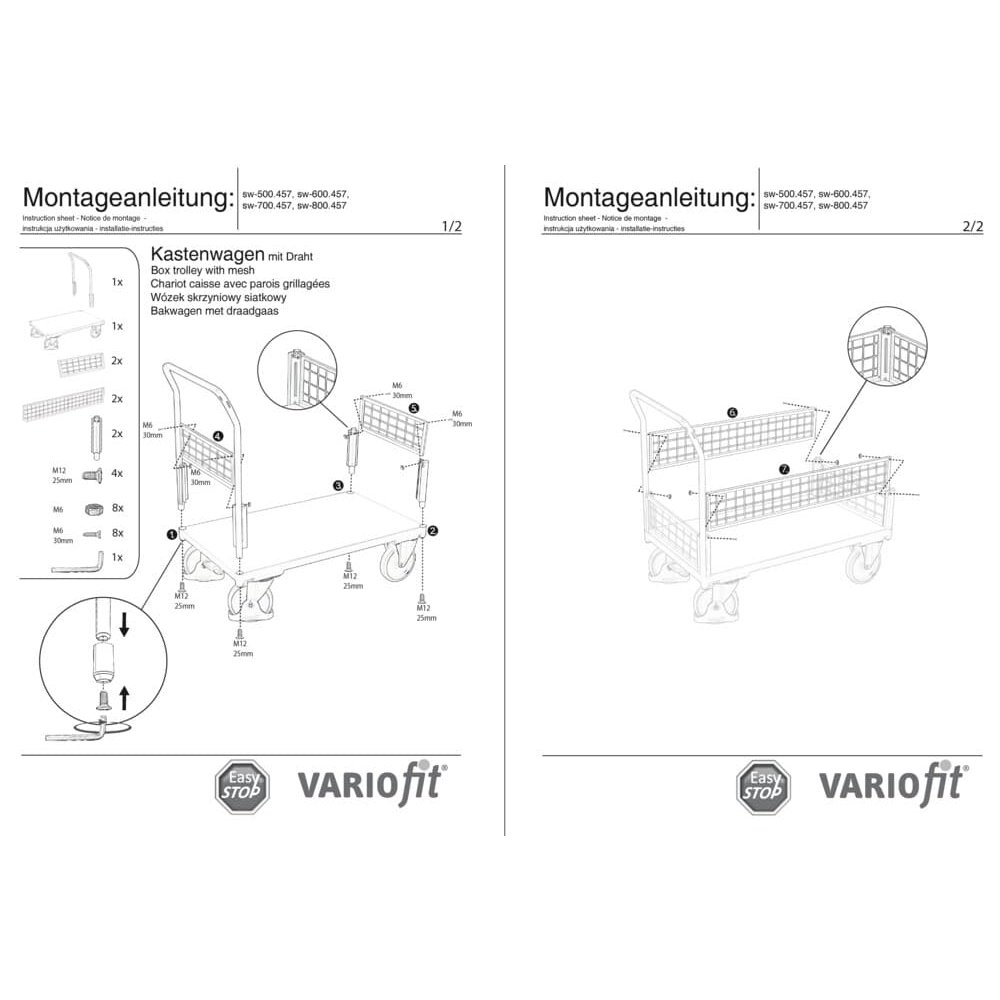 Trådnet Kasse-/ Håndvogn Typ XL + EasySTOP-0