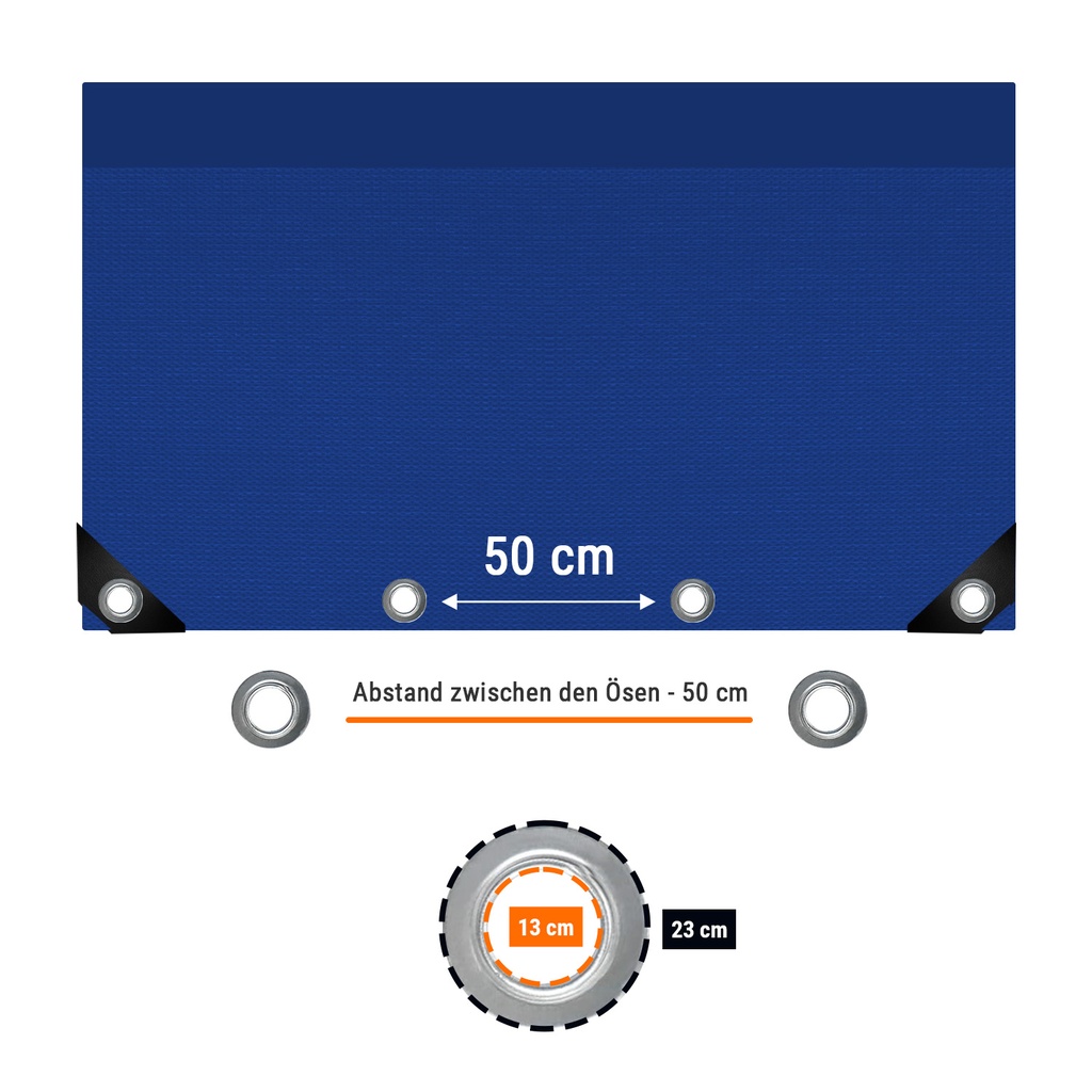 blå 650 g/m² PVC 3 x 4m (12m²) Presenning-3