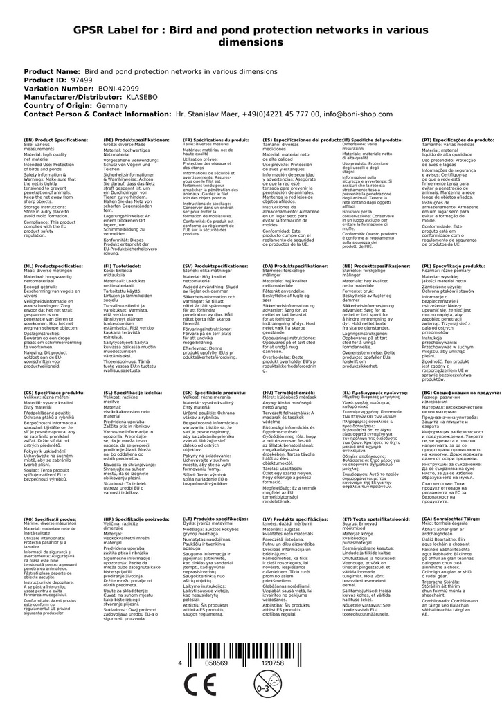 Fugle- og dammbeskyttelsesnet i forskellige mål-4