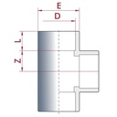 PVC-U T-stykke Muffe 40 mm PN16-0