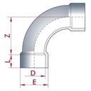 PVC-U 90°Bøjning 20 mm PN16-0