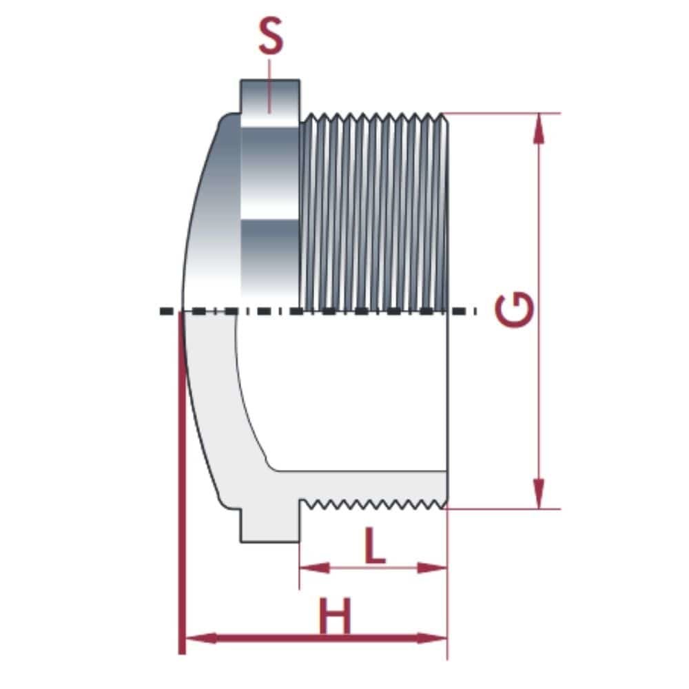 PVC-U Stopprop AG 1/2" PN10-0