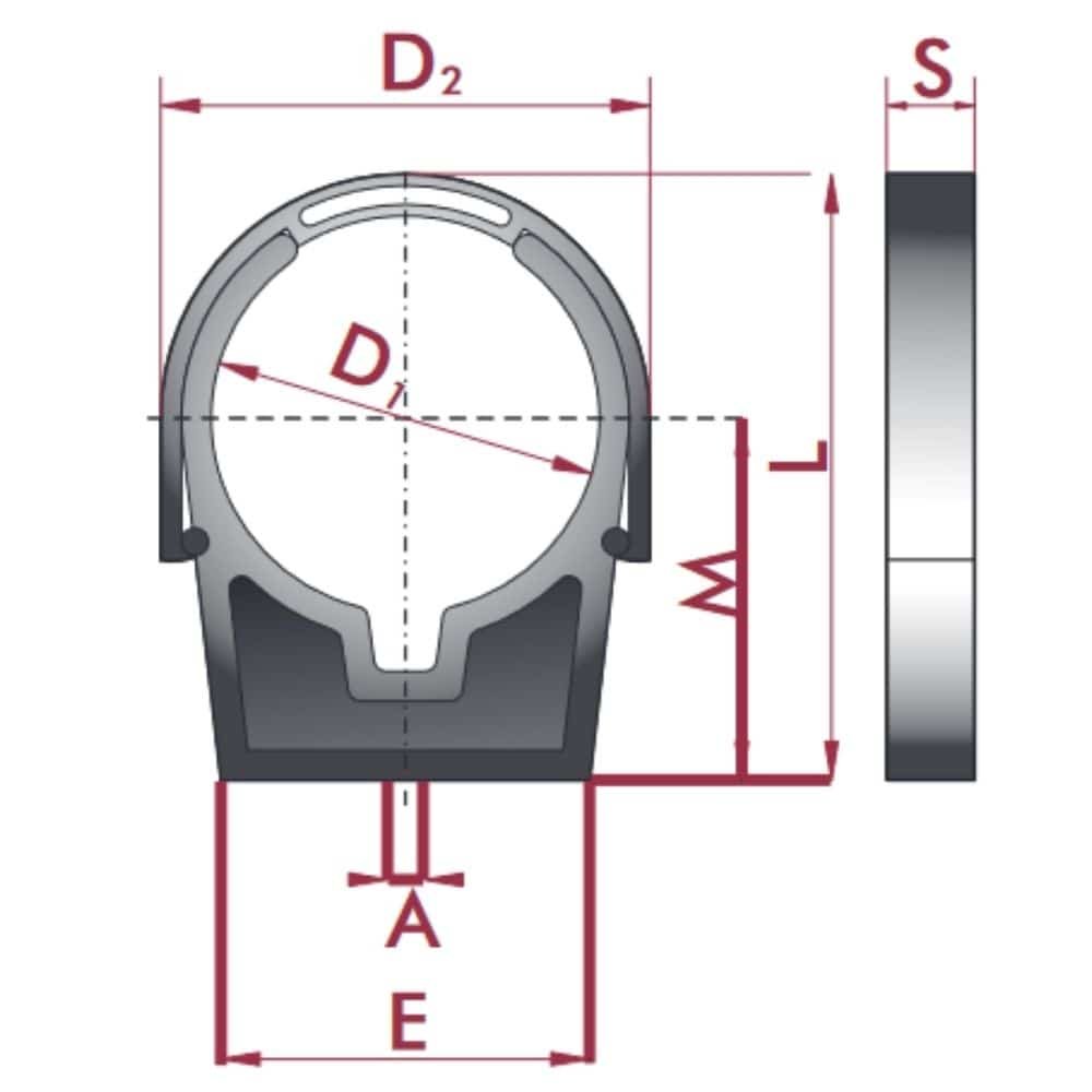 PVC-U Rørklemme m.Bøjle 63 mm-0