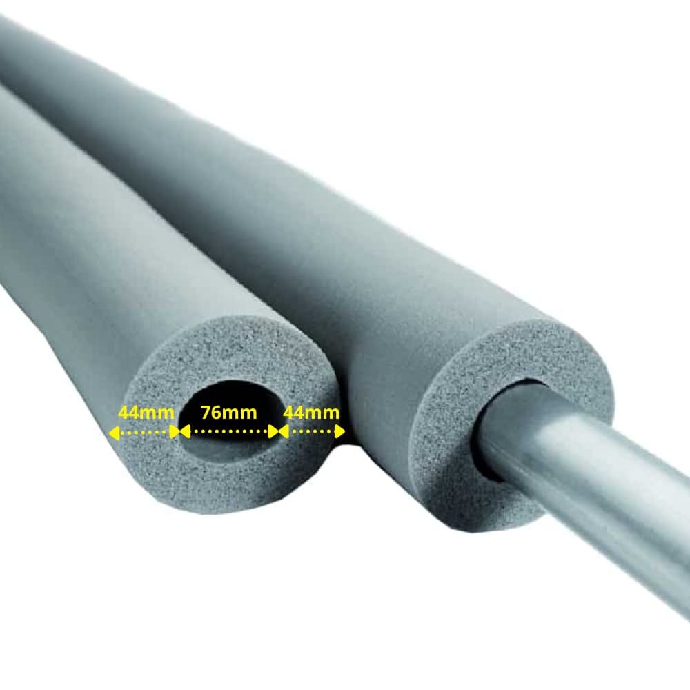 INSUL-TUBE® H PLUS Kautschuk 2m Rørisolering Ø 76 mm x 40 mm Isolering 50% GEG-1