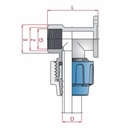 PP PE Rør Fittings 90° Vægbeslag 25 x 3/4" IG-0