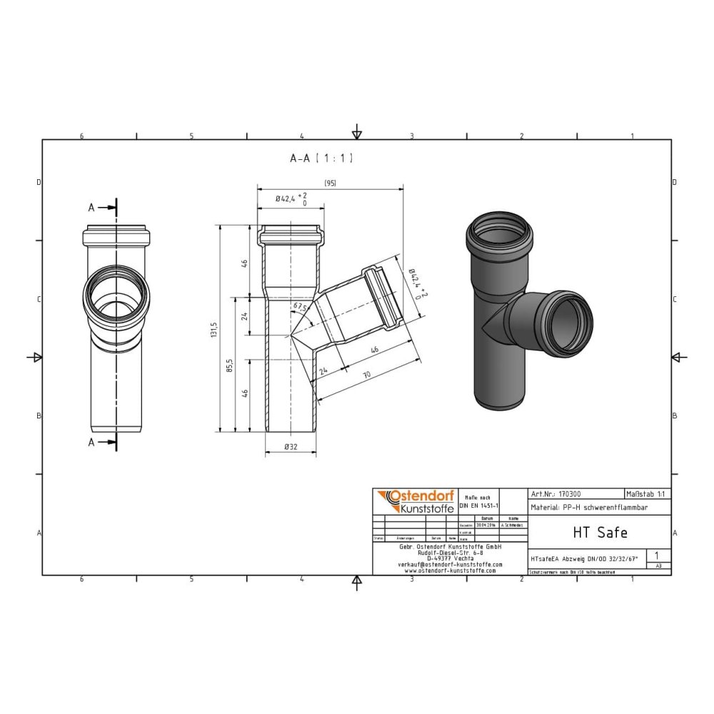 HTsafeEA Gren DN/OD 32/32 67 grader-1