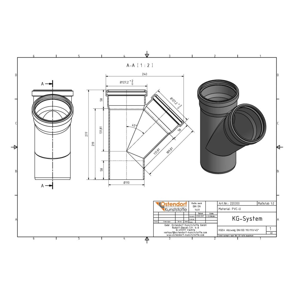 KGEA Gren DN/OD 110/110 45 grader-1