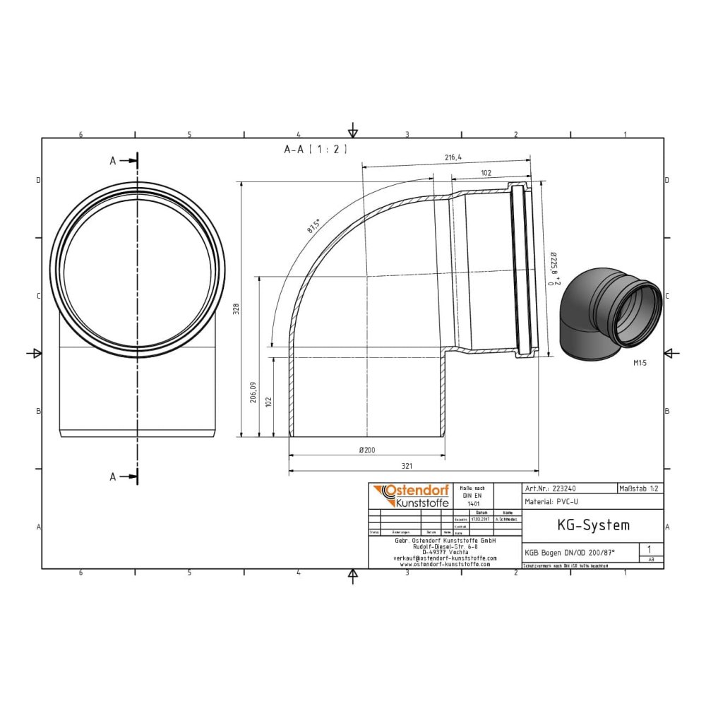KGB Bogen DN/OD 200 87 grader-1