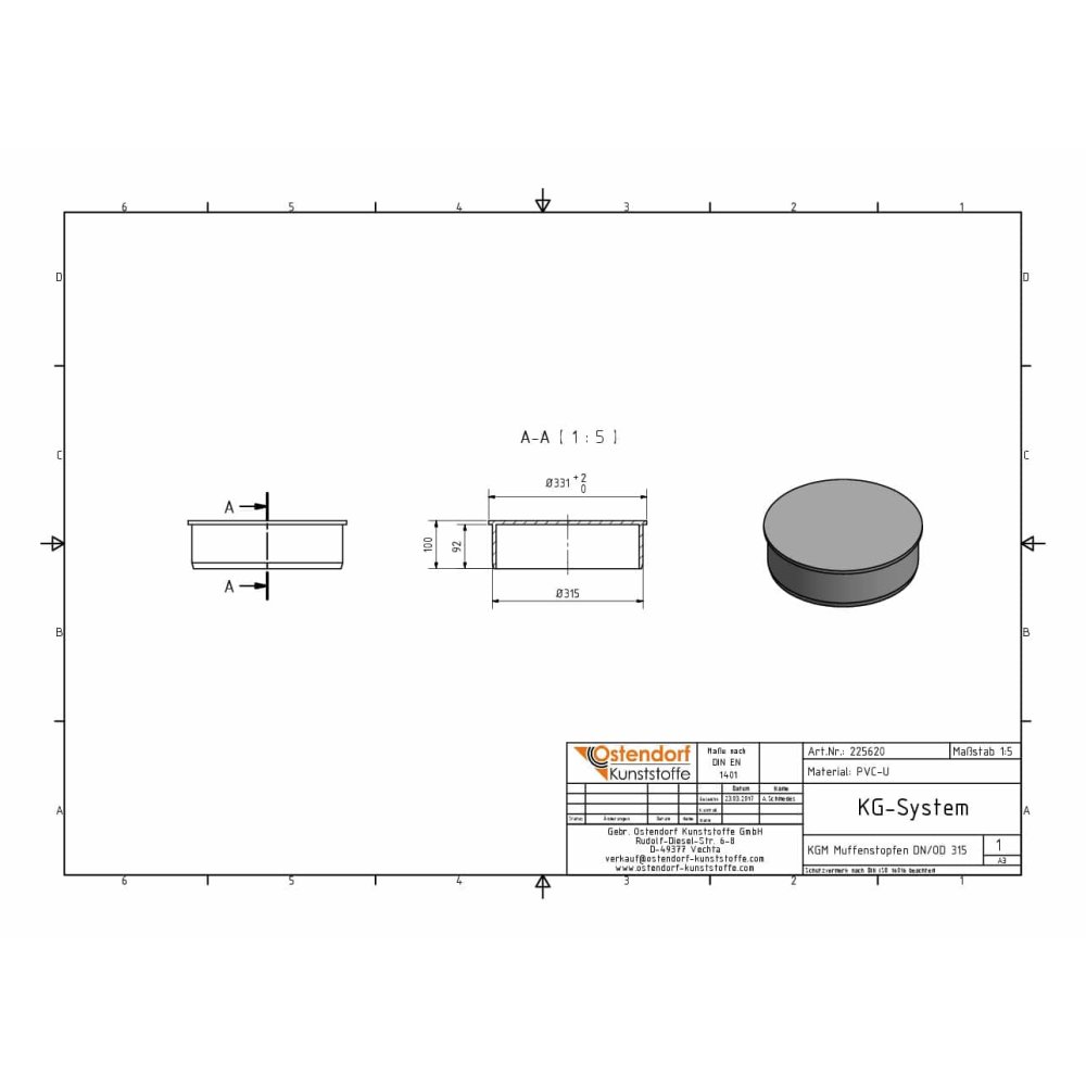 KGM Socket Plug DN/OD 315-1