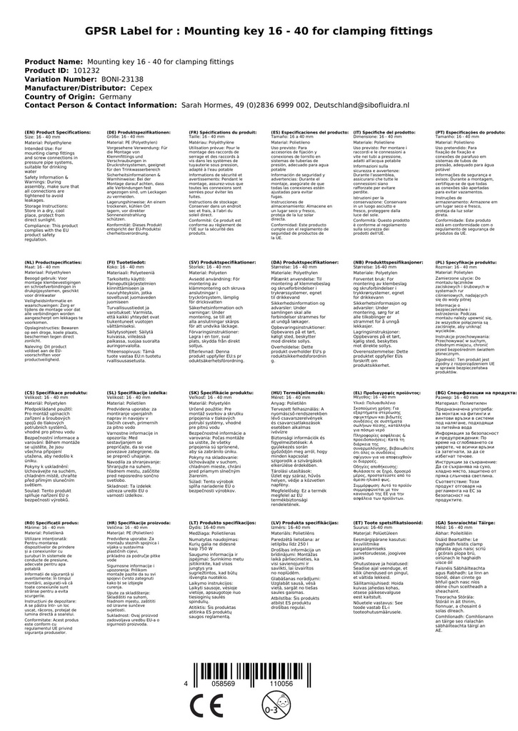 Monteringsnøgle 16 - 40 til klemfittings-0