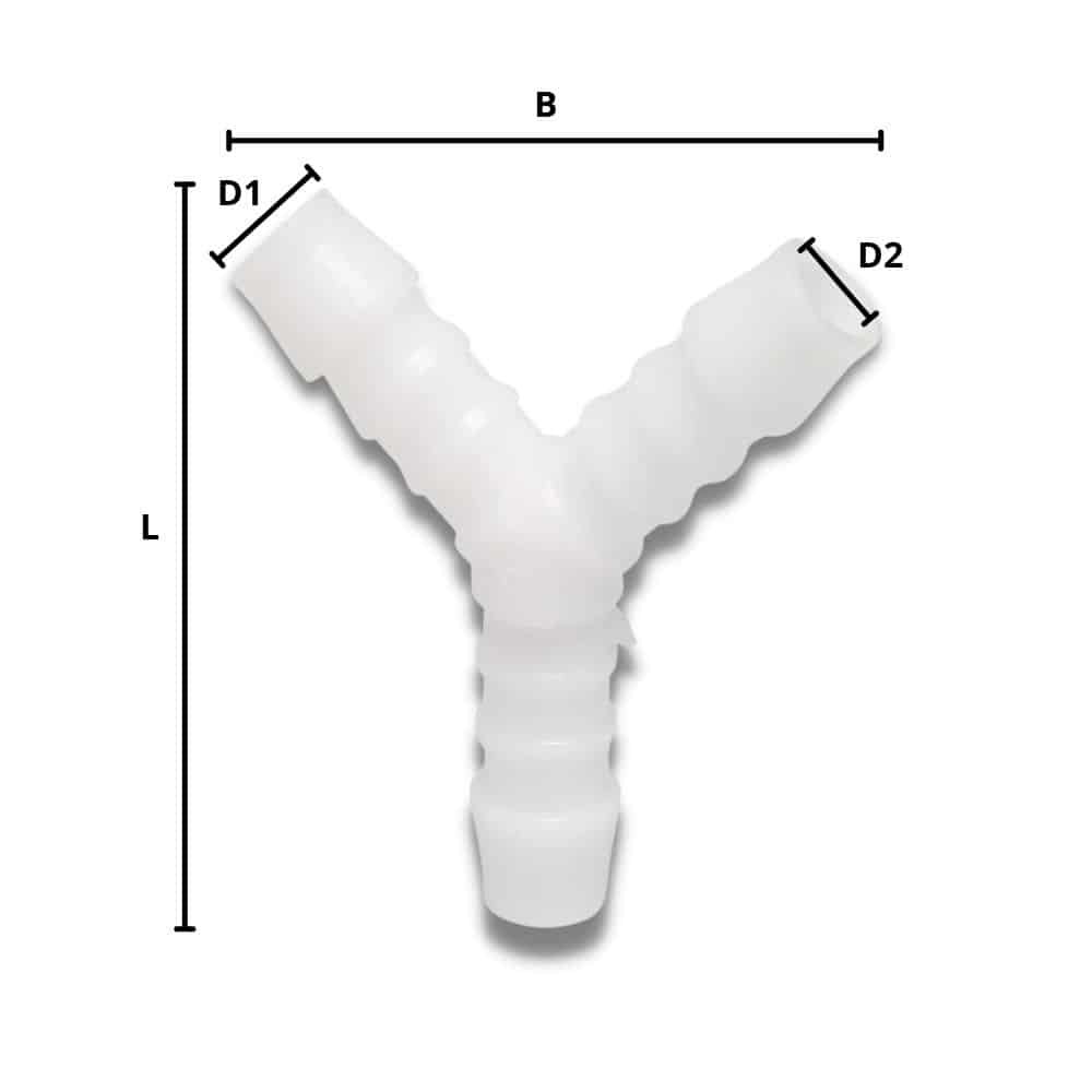 Slangeforbinder Plastik Y-Stykke 10 mm-0