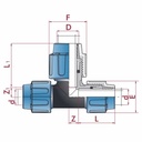 PP PE Rør Fittings T-stykke udvidet 20 x 25 x 20-0