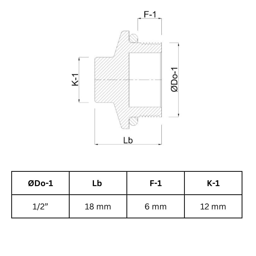 Gevindfitting Messing Prop 1/2" AG-0