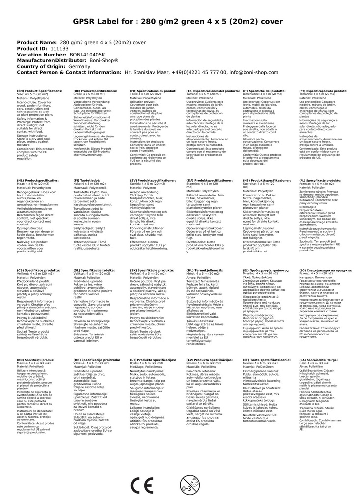 280 g/m² grøn 4 x 5 (20m²) afdækningspresenning-1