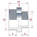 PVC - U Dobbelt nippel reduceret AG 1 1/4" x 1"-0