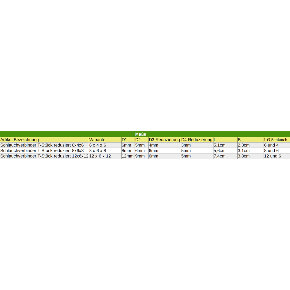 Slangeforbinder Plastik T-stykke reduceret 6 mm x 4 mm x 6 mm-1