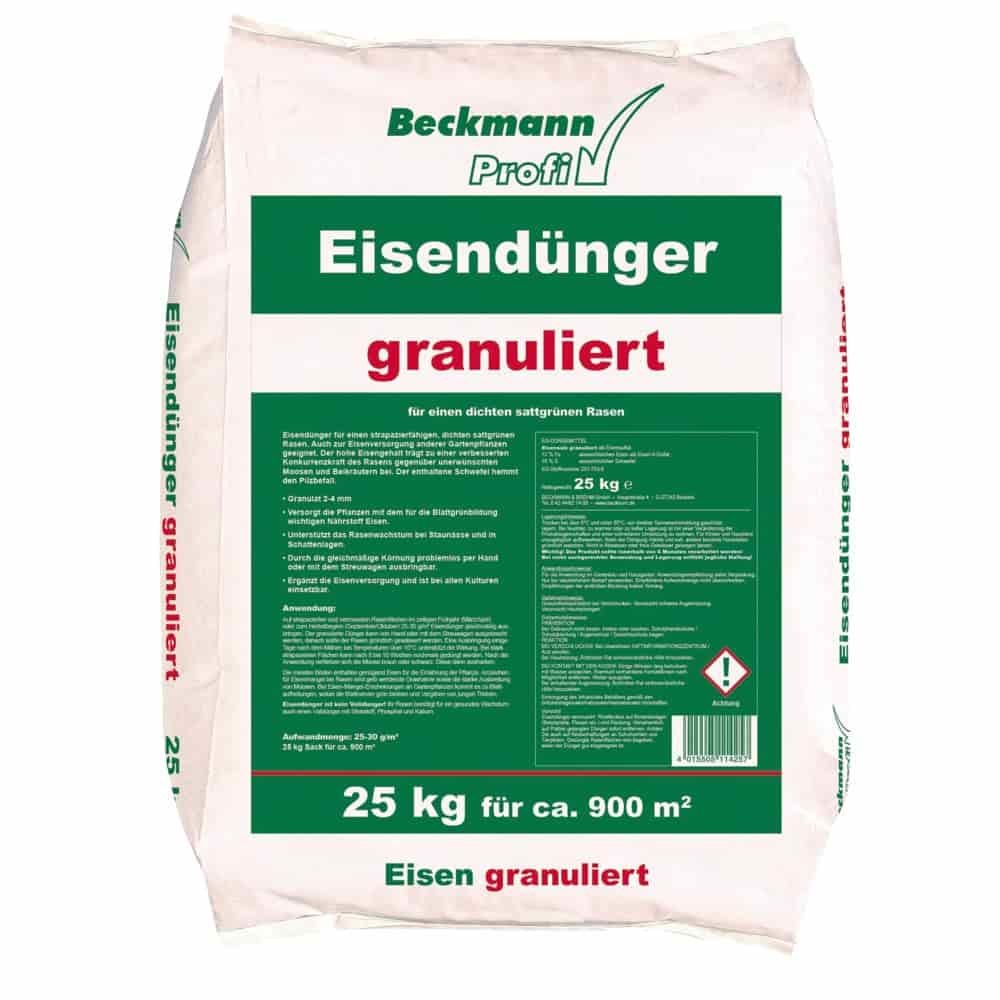 25 kg granuleret Beckmann jern-gødning 2-4mm ca. 900m²