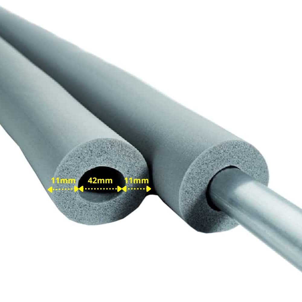 INSUL-TUBE® H PLUS Gummi 2m Rørisolering Ø 42 mm x 10 mm Isolering