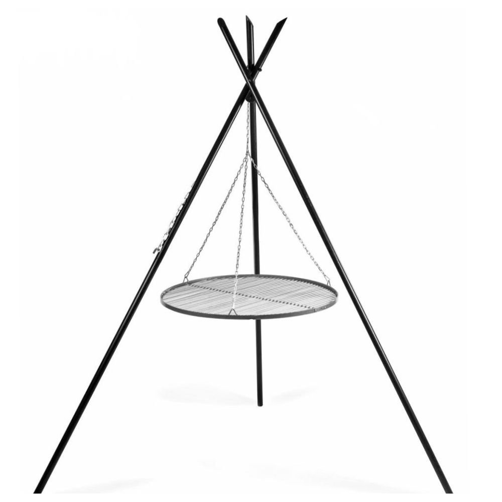 Drejelig grill "TIPI" 210 cm + Grillrist 80 cm i rustfrit stål