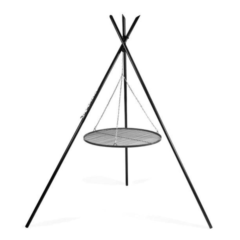 Drejelig grill "TIPI" 210 cm + Grillrist 50 cm af naturstål