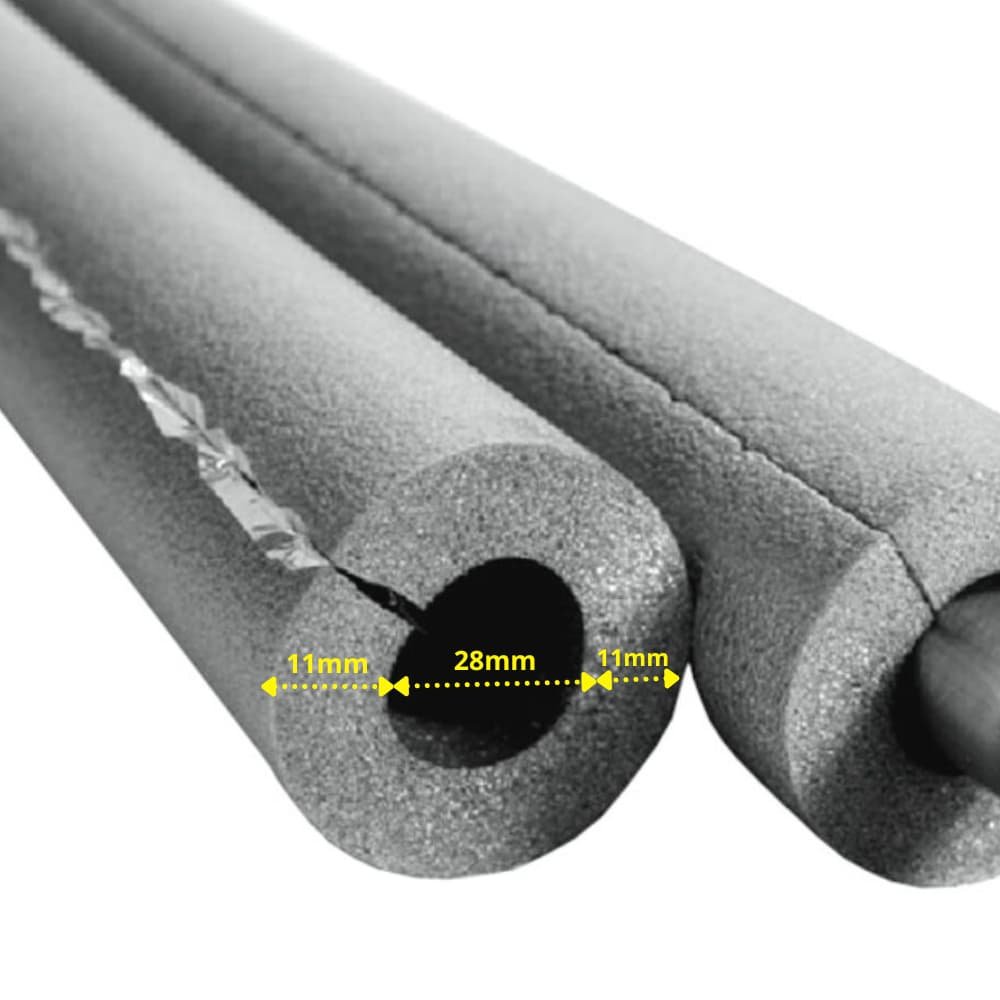 INSUL-TUBE® H PLUS XT Kautschuk 2m Rørisolering Ø 28 mm x 10 mm Isolering 50% GEG selvklæbende