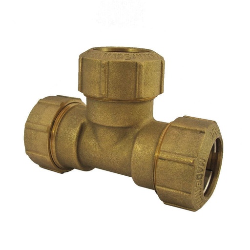 [BONI-34569] Messing PE Rør Fittings T-stykke 40x40x40 3 Fittings