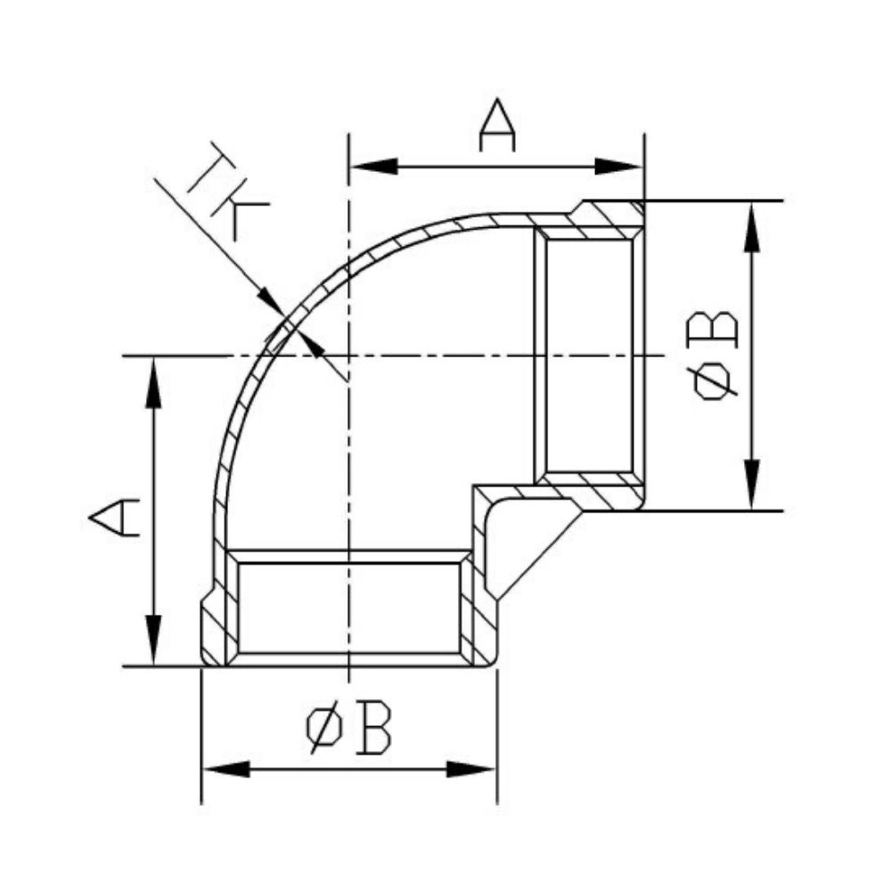 Gevindfitting Rustfrit Stål Vinkel 90° 1 1/2" IG-1